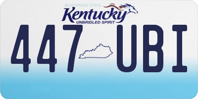 KY license plate 447UBI