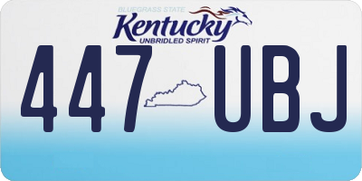 KY license plate 447UBJ