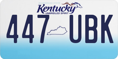 KY license plate 447UBK