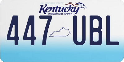 KY license plate 447UBL