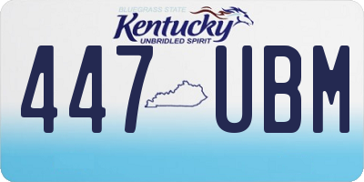 KY license plate 447UBM