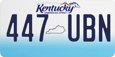 KY license plate 447UBN