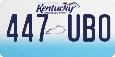 KY license plate 447UBO