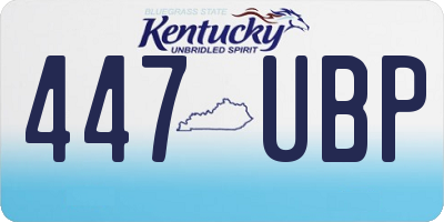 KY license plate 447UBP