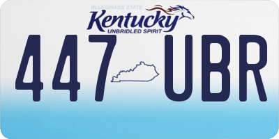 KY license plate 447UBR