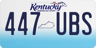 KY license plate 447UBS