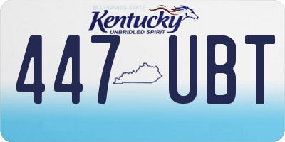 KY license plate 447UBT
