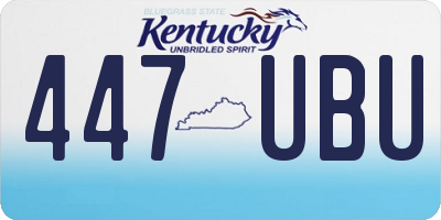 KY license plate 447UBU
