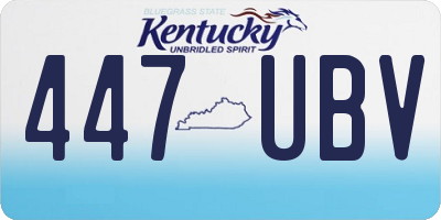 KY license plate 447UBV