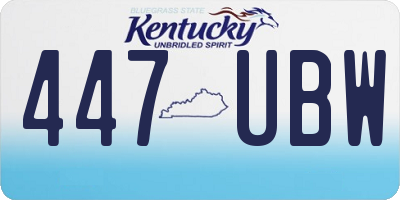 KY license plate 447UBW