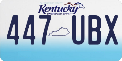 KY license plate 447UBX