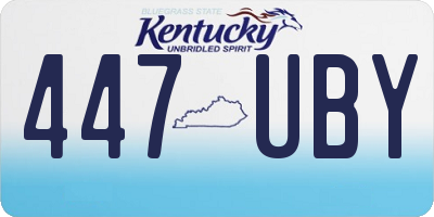 KY license plate 447UBY