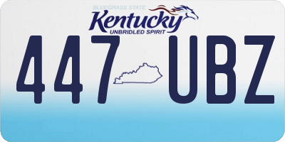 KY license plate 447UBZ