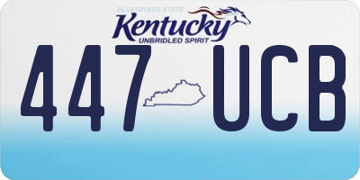 KY license plate 447UCB
