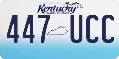 KY license plate 447UCC