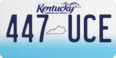 KY license plate 447UCE