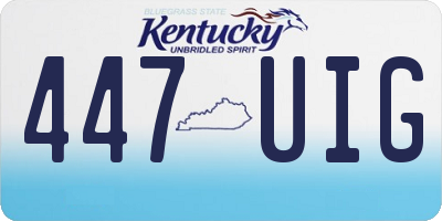 KY license plate 447UIG