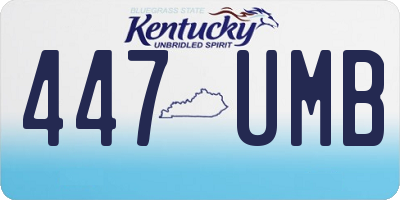 KY license plate 447UMB