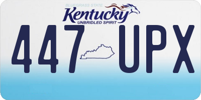 KY license plate 447UPX