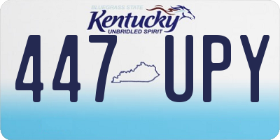 KY license plate 447UPY