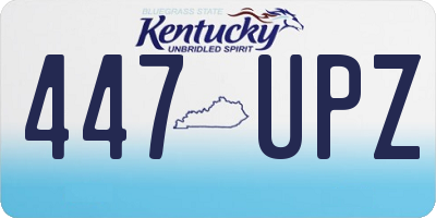 KY license plate 447UPZ