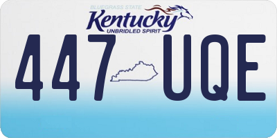 KY license plate 447UQE