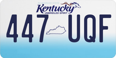 KY license plate 447UQF