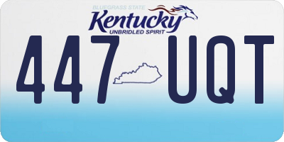 KY license plate 447UQT