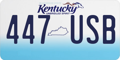 KY license plate 447USB