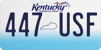 KY license plate 447USF