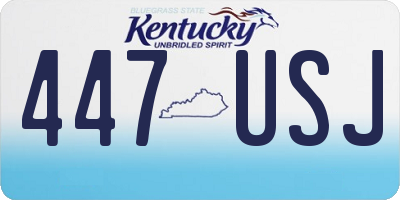 KY license plate 447USJ