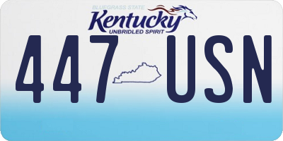 KY license plate 447USN