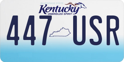 KY license plate 447USR