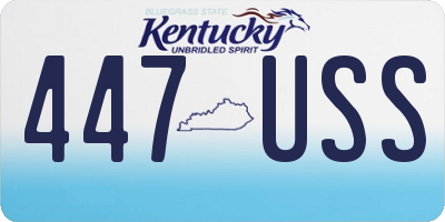 KY license plate 447USS