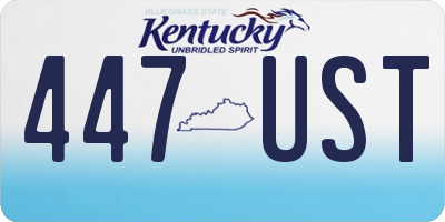 KY license plate 447UST