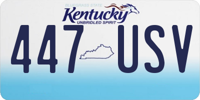 KY license plate 447USV