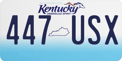 KY license plate 447USX