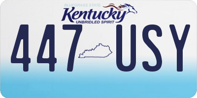 KY license plate 447USY