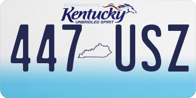 KY license plate 447USZ