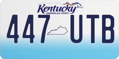 KY license plate 447UTB