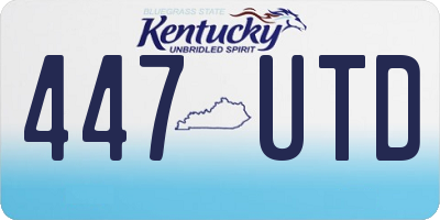 KY license plate 447UTD