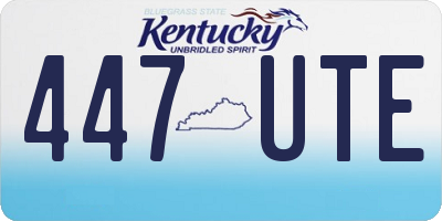 KY license plate 447UTE