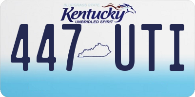 KY license plate 447UTI