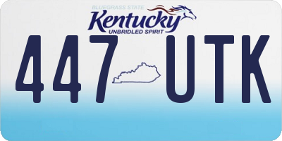 KY license plate 447UTK