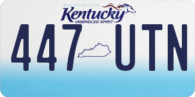 KY license plate 447UTN