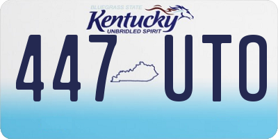 KY license plate 447UTO
