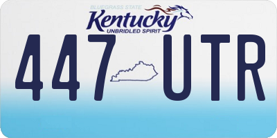 KY license plate 447UTR