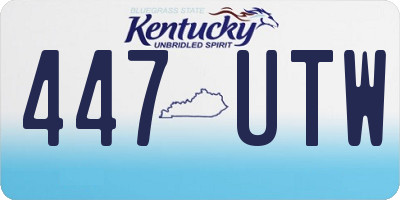 KY license plate 447UTW