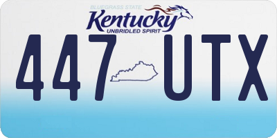 KY license plate 447UTX