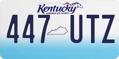KY license plate 447UTZ